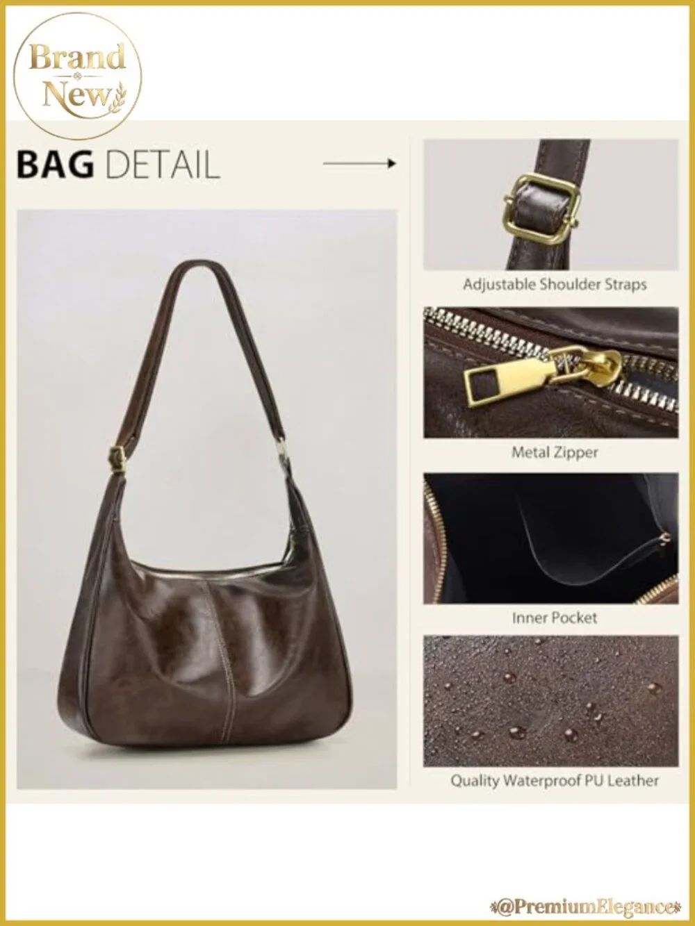 Sightor Leather Hobo Bag for Women Slouchy Shoulder Purse Adjustable Strap